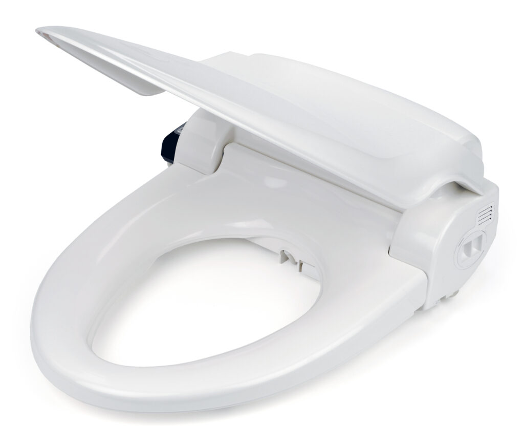 BioBidet BB-1000 Supreme z uniesioną pokrywą i siedziskiem